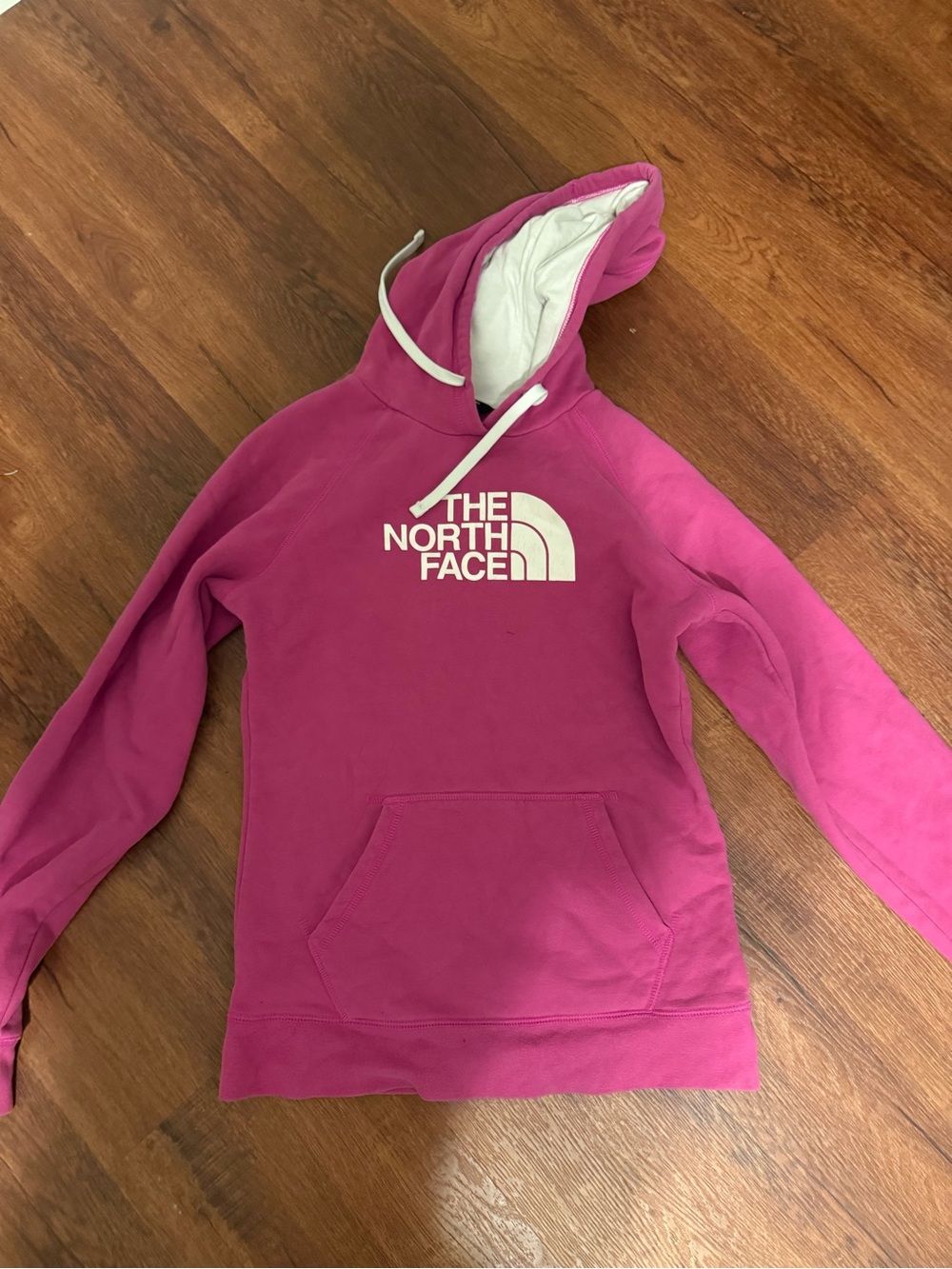 The North Face Women's Hot Pink Hoodie with White Hood Lining